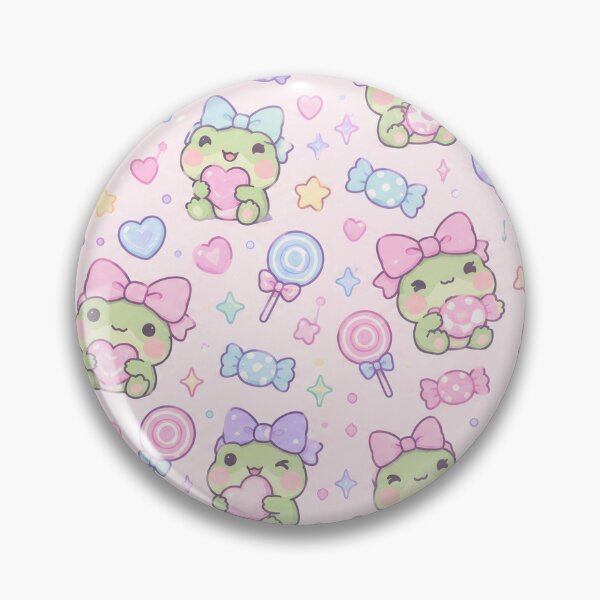 Item preview, Kawaii Frog Candy Bow Pattern designed and sold by Soft Berry Studio.