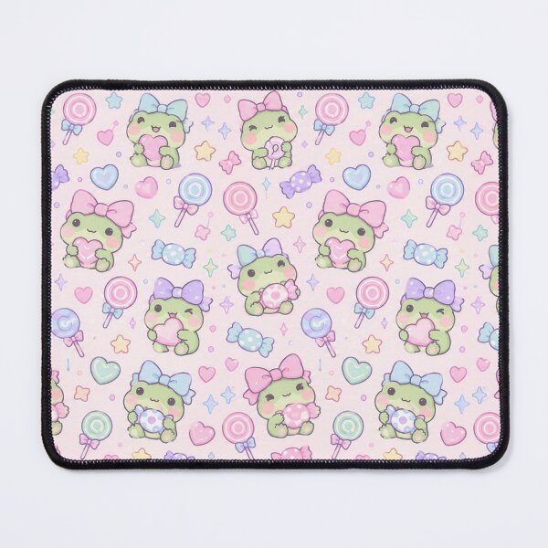 Item preview, Kawaii Frog Candy Bow Pattern designed and sold by Soft Berry Studio.