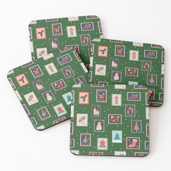 Item preview, Christmas Stamps & Dots on Forest Green  designed and sold by KSimpson838.