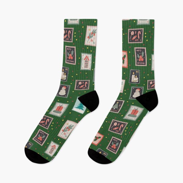 Item preview, Christmas Stamps & Dots on Forest Green  designed and sold by KSimpson838.