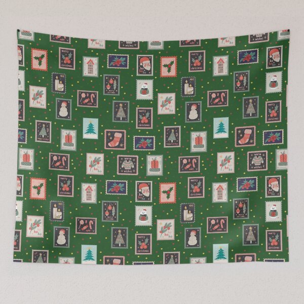 Item preview, Christmas Stamps & Dots on Forest Green  designed and sold by KSimpson838.