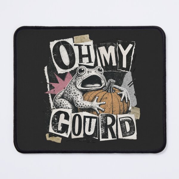 Item preview, Oh My Gourd Frog Vintage Zine T-Shirt | Funny Pumpkin Toad Newspaper Cutout Halloween Gift designed and sold by illeN-Art-World.