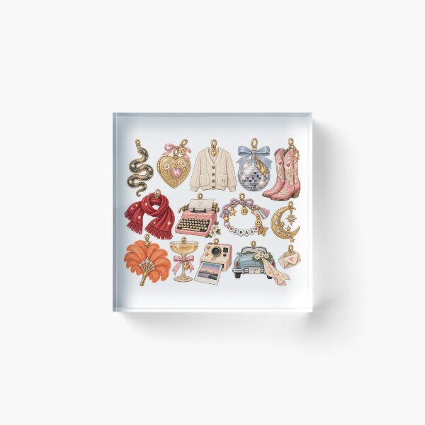 Item preview, Copy of Swiftie Eras Charm Sticker Pack – Taylor Inspired Icons, Cardigan, Mirrorball, Snake, Getaway Car & Showgirl designed and sold by taylorvinyls.