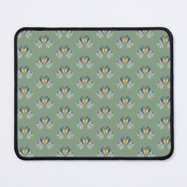 Item preview, Vintage Floral Teardrop Burst Motif Sage Green Pattern designed and sold by Jyoti Digital Artist.
