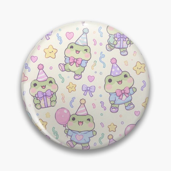 Item preview, Kawaii Frog Celebration Pattern designed and sold by Soft Berry Studio.