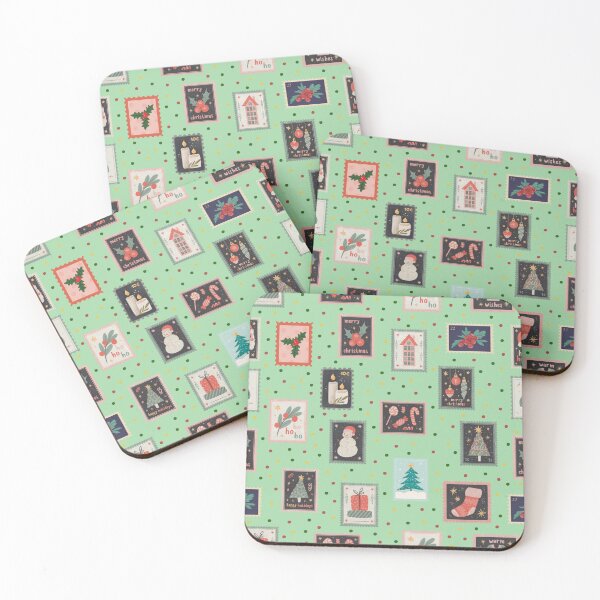 Item preview, Christmas Stamps & Dots on Light Green  designed and sold by KSimpson838.