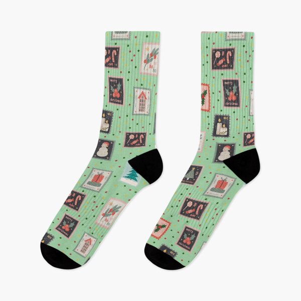 Item preview, Christmas Stamps & Dots on Light Green  designed and sold by KSimpson838.