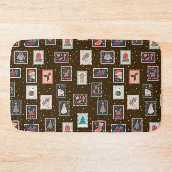 Item preview, Christmas Stamps & Dots on Dark Brown  designed and sold by KSimpson838.