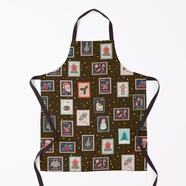 Item preview, Christmas Stamps & Dots on Dark Brown  designed and sold by KSimpson838.