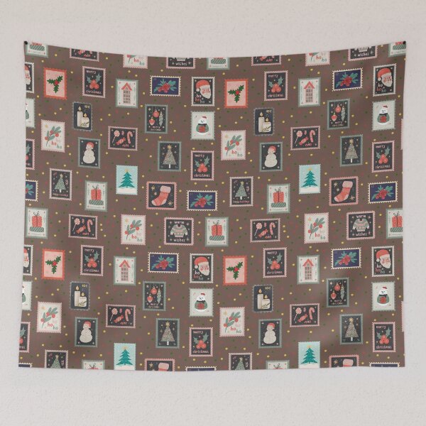 Item preview, Christmas Stamps & Dots on Brown  designed and sold by KSimpson838.
