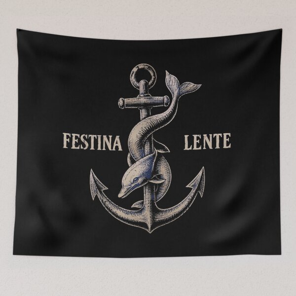 Item preview, Festina Lente Anchor Dolphin designed and sold by FieldsnancyArts.
