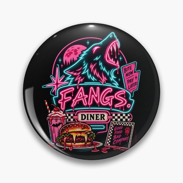 Item preview, Neon Fangs - Retro Horror Diner designed and sold by SidTastic .