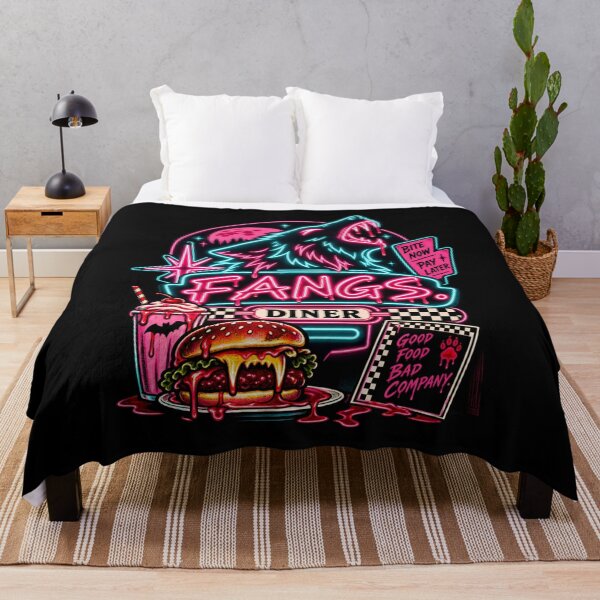 Item preview, Neon Fangs - Retro Horror Diner designed and sold by SidTastic .