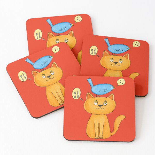Item preview, Cat with Bird Singing on its Head designed and sold by cbfineart.
