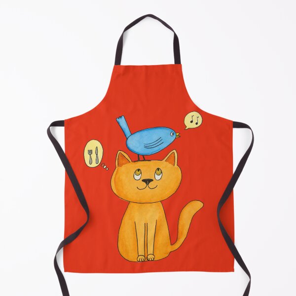 Item preview, Cat with Bird Singing on its Head designed and sold by cbfineart.