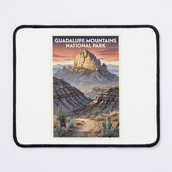 Item preview, Guadalupe Mountains National Park Texas Vintage Watercolor Travel designed and sold by Teelogic.