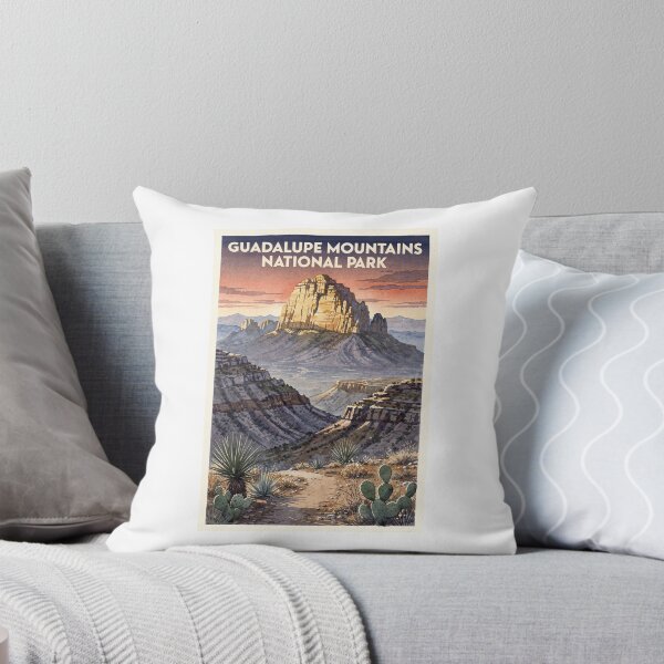 Item preview, Guadalupe Mountains National Park Texas Vintage Watercolor Travel designed and sold by Teelogic.