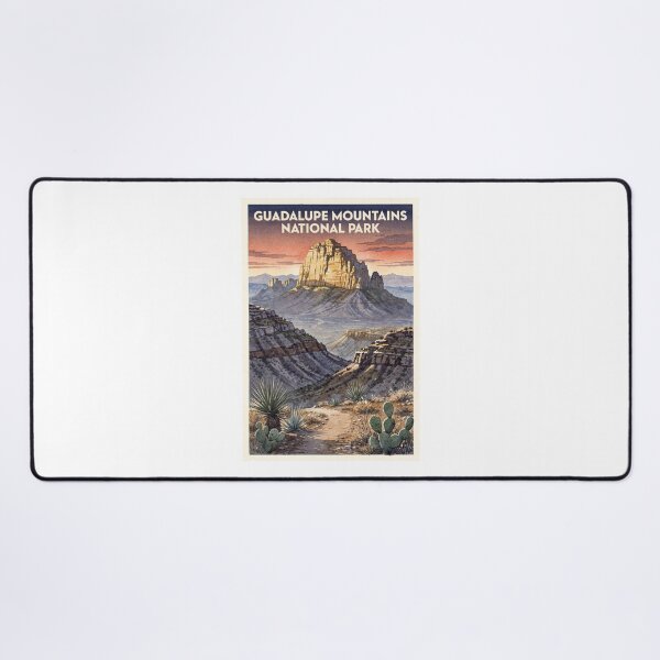 Item preview, Guadalupe Mountains National Park Texas Vintage Watercolor Travel designed and sold by Teelogic.