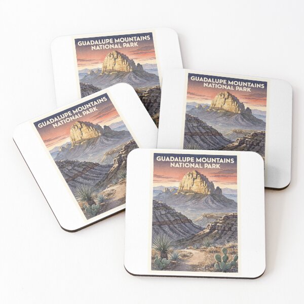 Item preview, Guadalupe Mountains National Park Texas Vintage Watercolor Travel designed and sold by Teelogic.