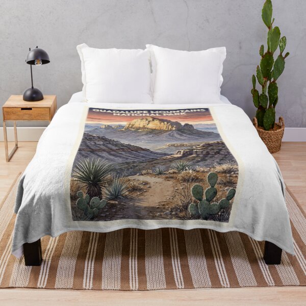 Item preview, Guadalupe Mountains National Park Texas Vintage Watercolor Travel designed and sold by Teelogic.