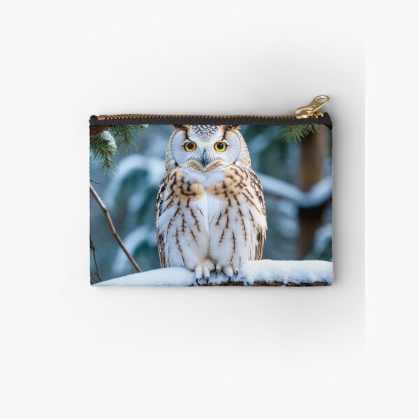 Item preview, Golden-Eyed Owl in a Snowy Forest designed and sold by Marina Langer Wildlife Art..