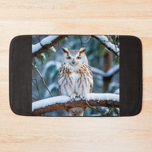 Item preview, Golden-Eyed Owl in a Snowy Forest designed and sold by Marina Langer Wildlife Art..