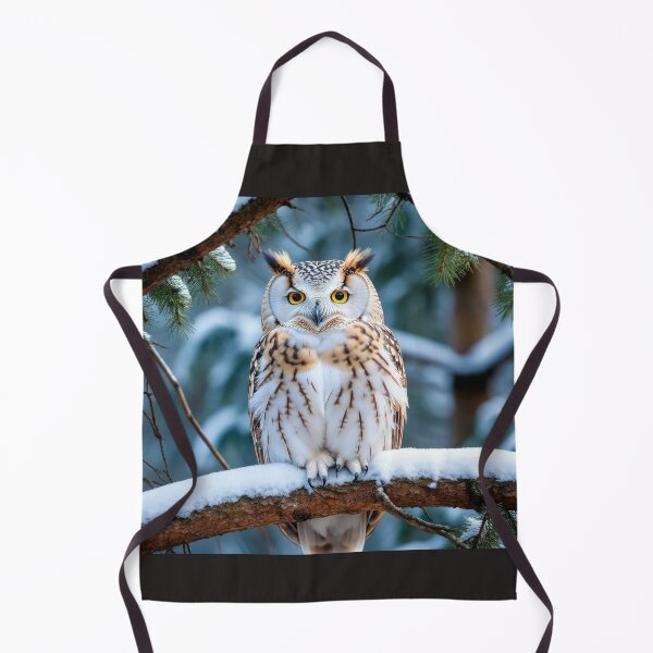 Item preview, Golden-Eyed Owl in a Snowy Forest designed and sold by Marina Langer Wildlife Art..