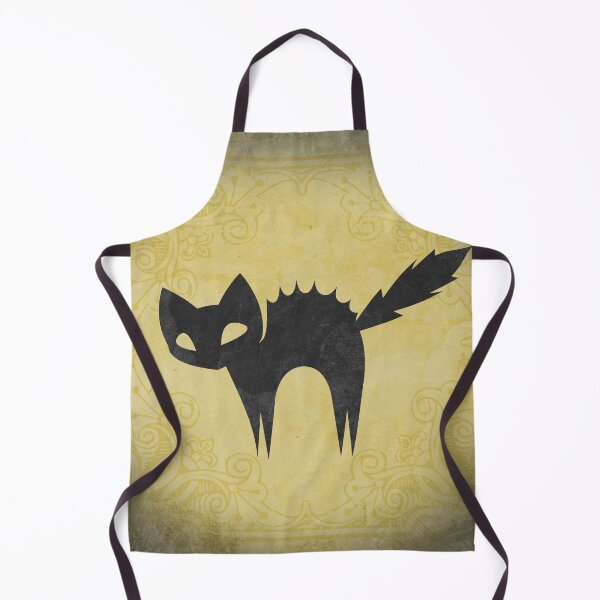 Item preview, A Spooky Arched Black Cat Jagged Silhouette in Yellow designed and sold by Ghoul Enterprises.