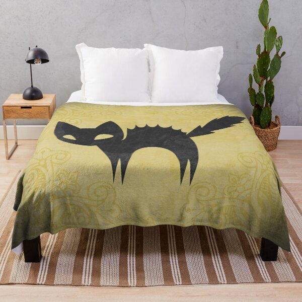 Item preview, A Spooky Arched Black Cat Jagged Silhouette in Yellow designed and sold by Ghoul Enterprises.