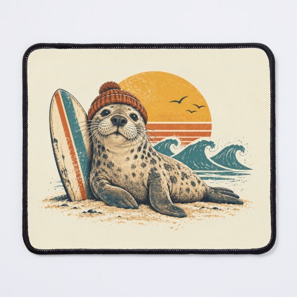 Item preview, Seal wearing a hat on beach designed and sold by anytka.
