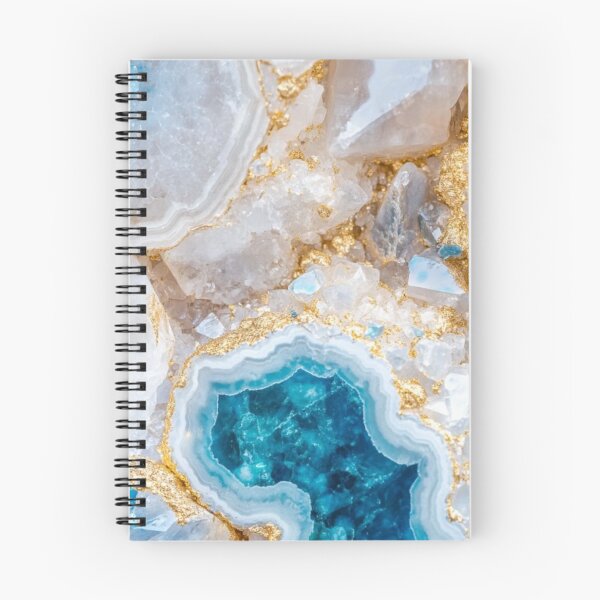 Item preview, Blue Agate Geode with Gold Veins — Crystal Mineral Marble Aesthetic designed and sold by LYAN-STORE.