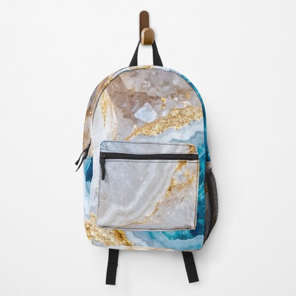 Item preview, Blue Agate Geode with Gold Veins — Crystal Mineral Marble Aesthetic designed and sold by LYAN-STORE.