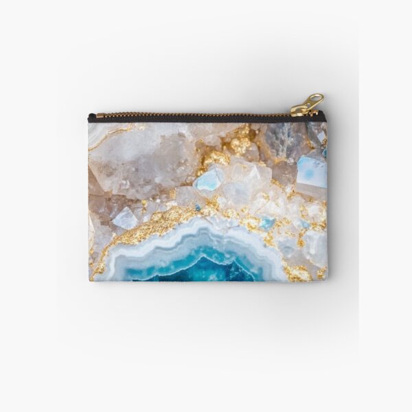 Item preview, Blue Agate Geode with Gold Veins — Crystal Mineral Marble Aesthetic designed and sold by LYAN-STORE.
