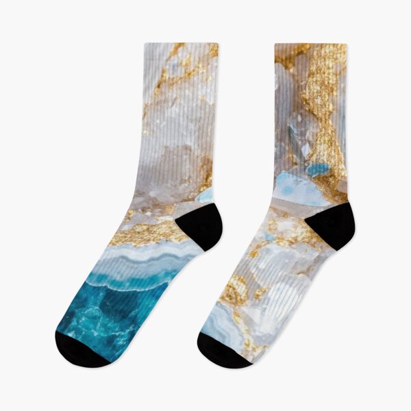 Item preview, Blue Agate Geode with Gold Veins — Crystal Mineral Marble Aesthetic designed and sold by LYAN-STORE.