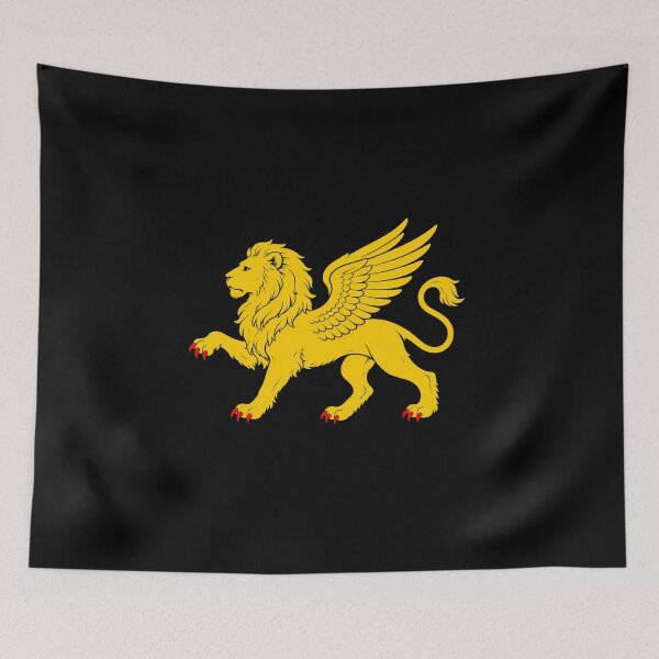 Item preview, Winged Lion Heraldic Emblem – Medieval Golden Lion Design designed and sold by Fradikal.