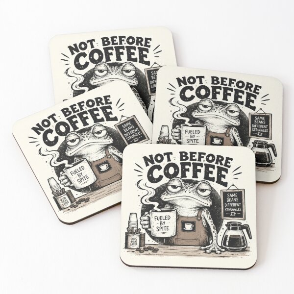 Item preview, Frog with coffee mug and sign designed and sold by anytka.
