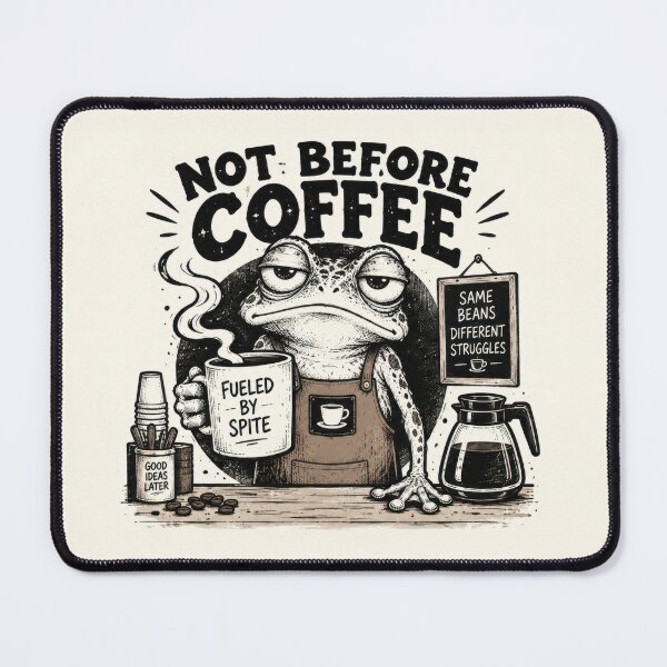 Item preview, Frog with coffee mug and sign designed and sold by anytka.