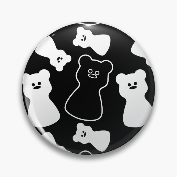 Item preview, Gummy Bear Chaos. Black and White Y2K Pattern. Dark Mode designed and sold by AnnaDesertArt.