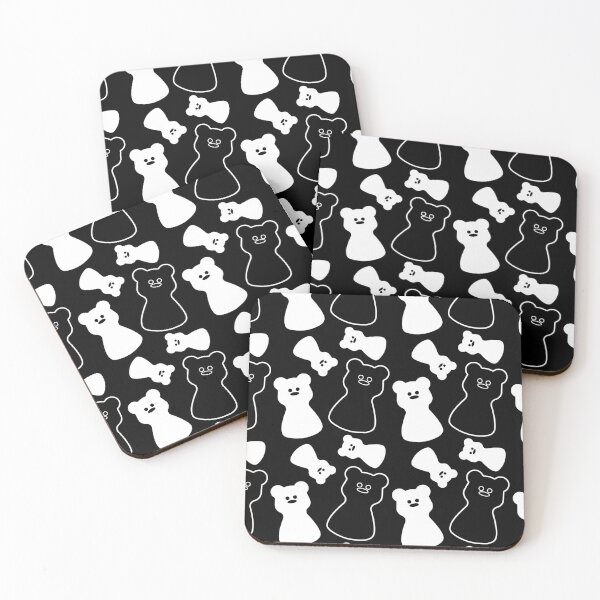Item preview, Gummy Bear Chaos. Black and White Y2K Pattern. Dark Mode designed and sold by AnnaDesertArt.