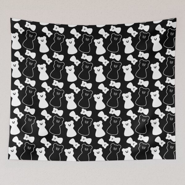 Item preview, Gummy Bear Chaos. Black and White Y2K Pattern. Dark Mode designed and sold by AnnaDesertArt.