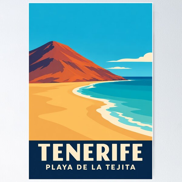 Item preview, Tenerife Playa de La Tejita Retro Travel Poster designed and sold by MavtM.