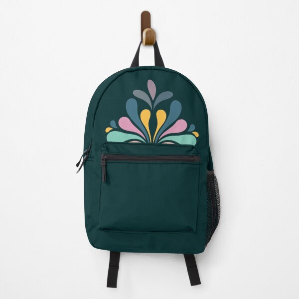 Item preview, ​Vintage Floral Teardrop Burst Motif Dark Teal Pattern designed and sold by ​Jyoti Digital Artist.