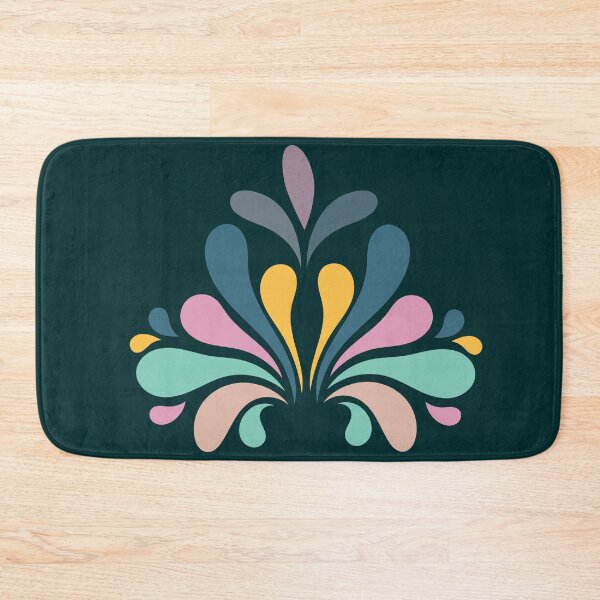 Item preview, ​Vintage Floral Teardrop Burst Motif Dark Teal Pattern designed and sold by ​Jyoti Digital Artist.