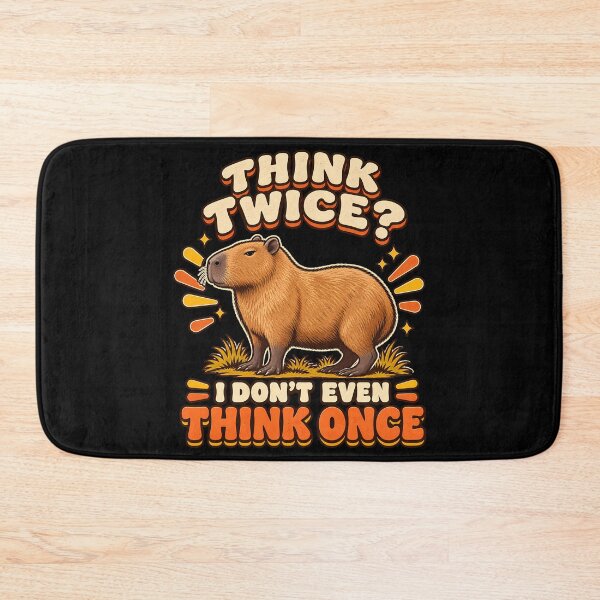 Item preview, Think Twice I Don't Even Think Once Funny Capybara Retro Animal Humor  designed and sold by Photo-Sphere101.