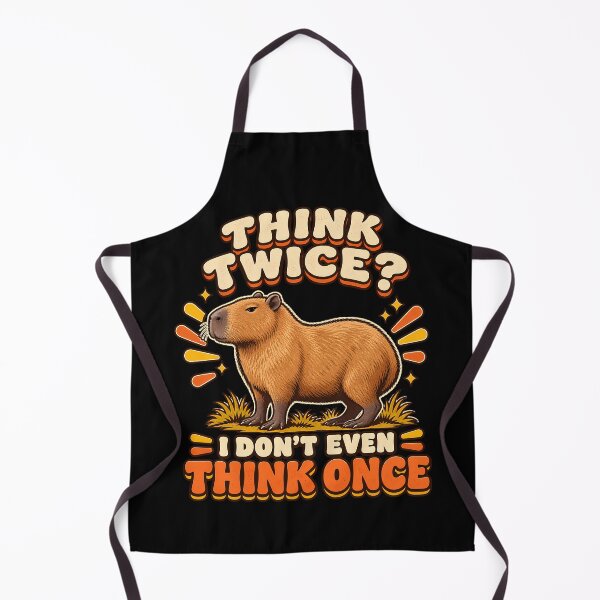 Item preview, Think Twice I Don't Even Think Once Funny Capybara Retro Animal Humor  designed and sold by Photo-Sphere101.