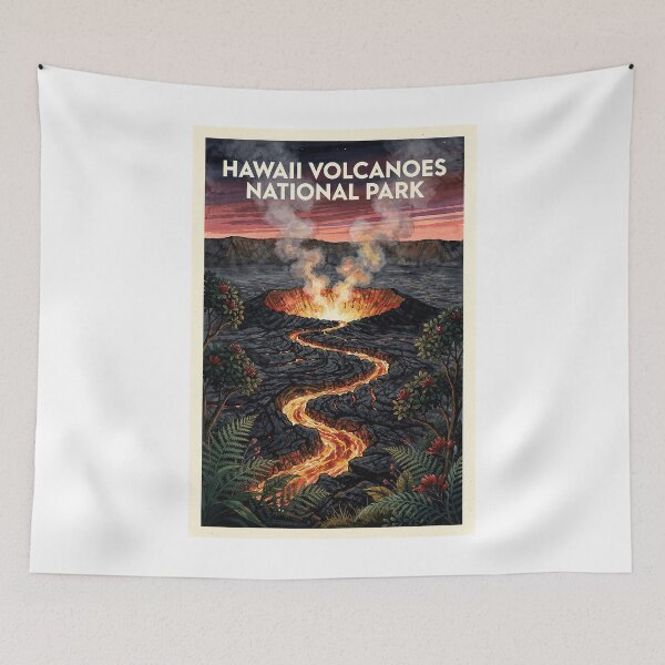 Item preview, Hawaii Volcanoes National Park Hawaii Vintage Watercolor Travel designed and sold by Teelogic.