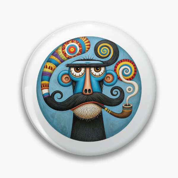 Item preview, T-Shirt - Sticker - Whimsical Mustache Folk Art designed and sold by ForeverPrintsOK.