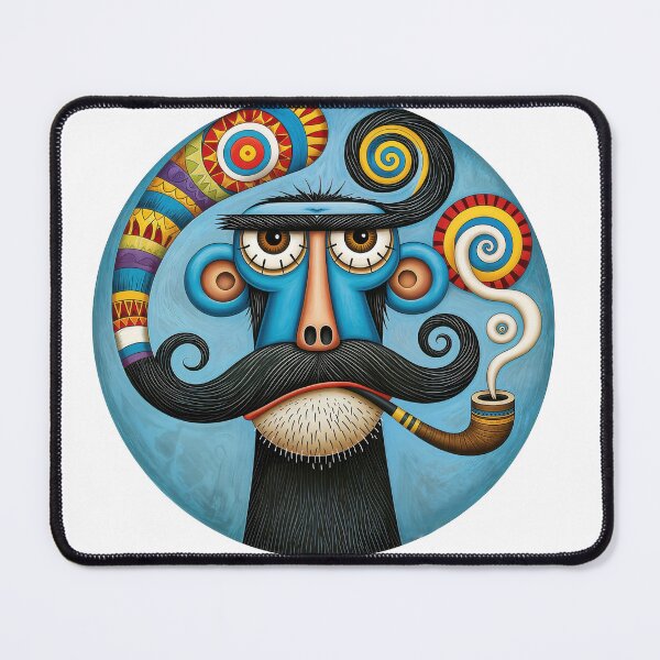 Item preview, T-Shirt - Sticker - Whimsical Mustache Folk Art designed and sold by ForeverPrintsOK.