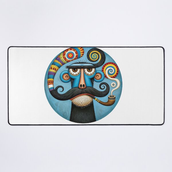 Item preview, T-Shirt - Sticker - Whimsical Mustache Folk Art designed and sold by ForeverPrintsOK.