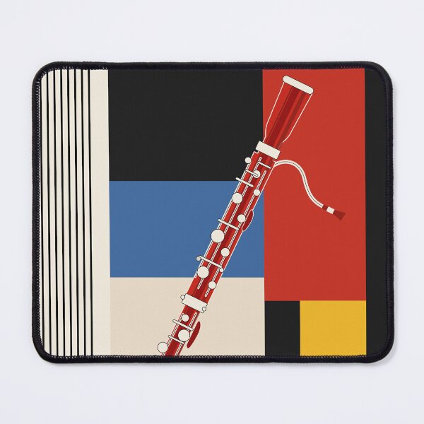 Item preview, The Red Bassoon Art Print, Bauhaus Music Print, Bassoon Player Gift, Classical Music Art, Geometric Instrument Print, Music Room Decor designed and sold by Studio pod Burom.